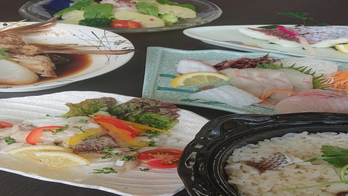 【春の鮮魚】柳港のブランド鯛 「んまか鯛」！桜鯛（サクラダイ）を盛り込んだ贅沢な味覚＜夕朝食個室＞
